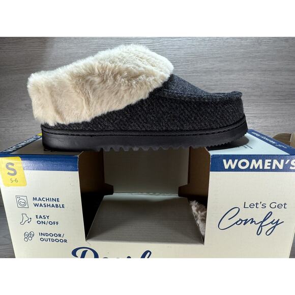 Dearfoams “Total Comfort” Women’s Memory Foam Clog Slipper Black size small 5-6 - Picture 1 of 5